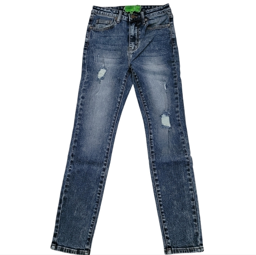 Free People Sandrine Rose Straight Fit Jeans Snow Ripped NWT
